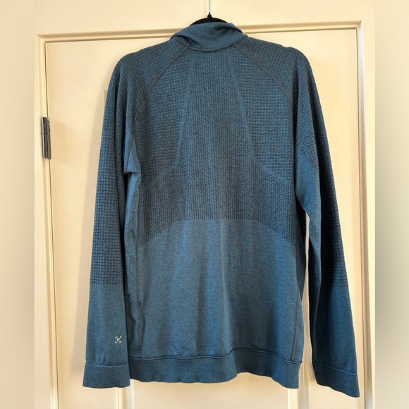 Lululemon Engineered Warmth Jacket Men's Large Blue Merino Wool Blend Full Zip - Picture 6 of 6